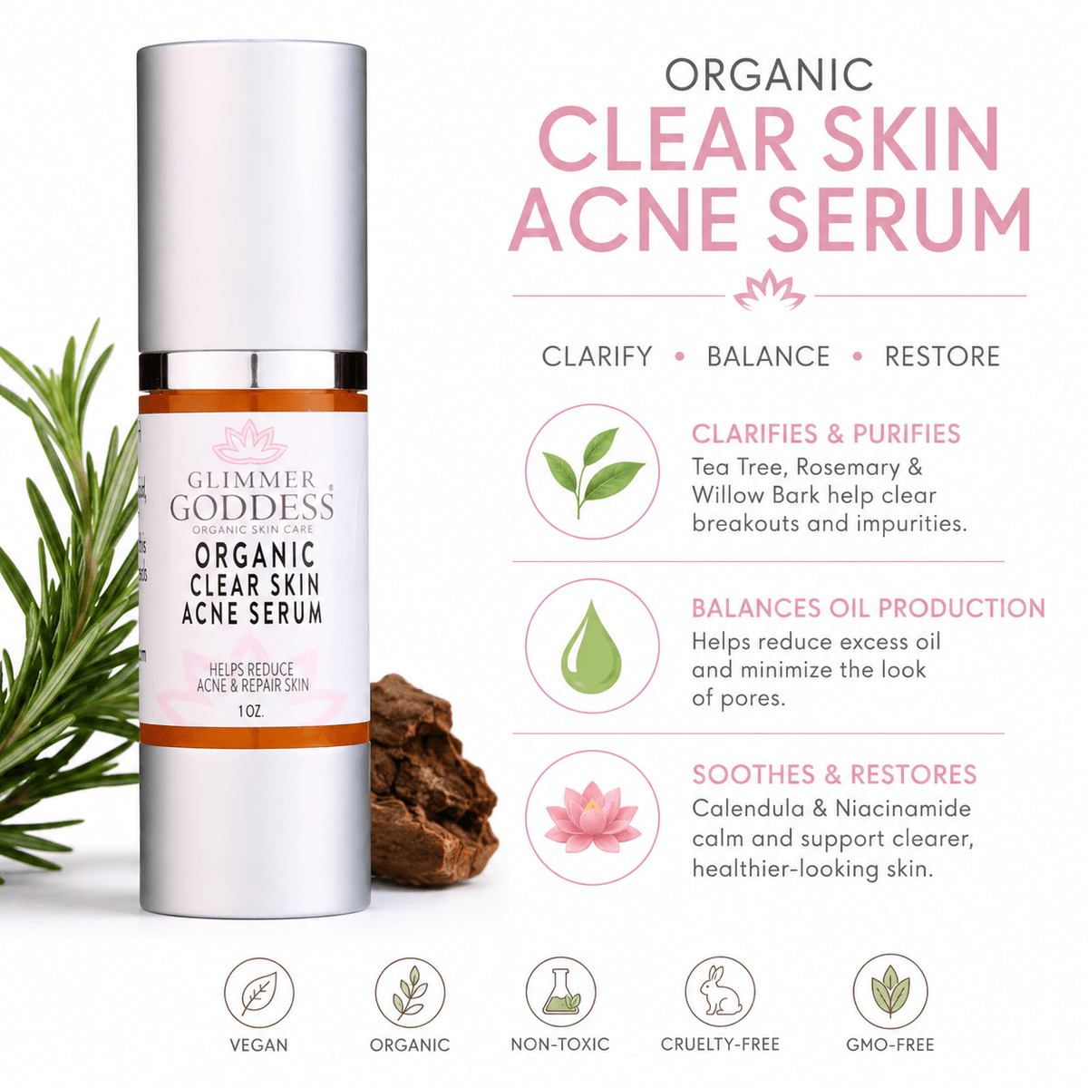 Organic Acne Serum – Oil Control &amp; Pore Clearing Treatment - abtcare.shop